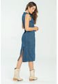 Vestido Midi Azul Ragged Pf21510017 de Ragged
