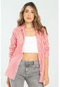 Camisa Boyfriend Rayas Rojo Ragged Pf11112919 de Ragged