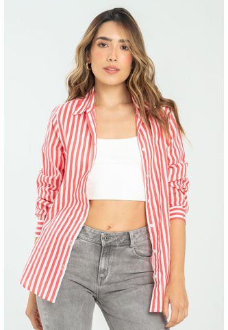 Camisa Boyfriend Rayas Rojo Ragged Pf11112919 Ragged