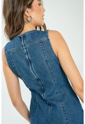 Vestido Midi Azul Ragged Pf21510017