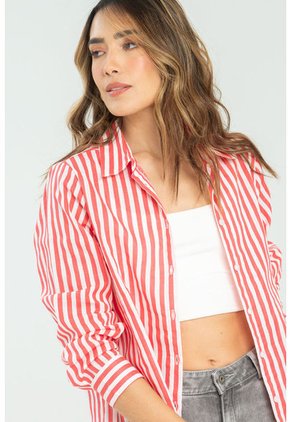 Camisa Boyfriend Rayas Rojo Ragged Pf11112919