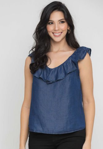 Blusa Turin Azul Ragged Pf51110965 Ragged