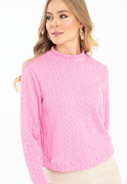 Buzo Cuello Alto Mellow Rosa Ragged Pf11121110