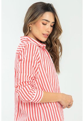 Camisa Boyfriend Rayas Rojo Ragged Pf11112919