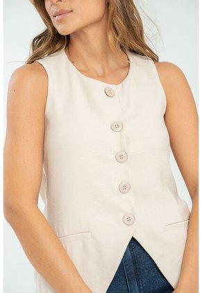 Chaleco Nholan Beige Ragged Pf11150047