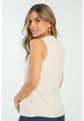 Chaleco Nholan Beige Ragged Pf11150047