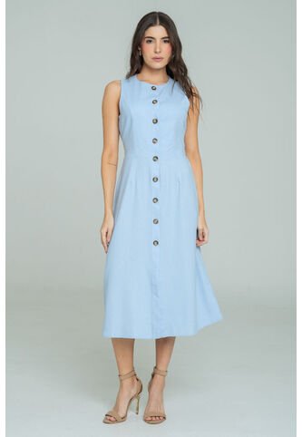 Vestido Midi Nhiya Azul Ragged Pf11511480 Ragged