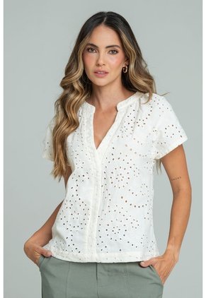 Blusa Kalgari Blanco Ragged Pf11113199