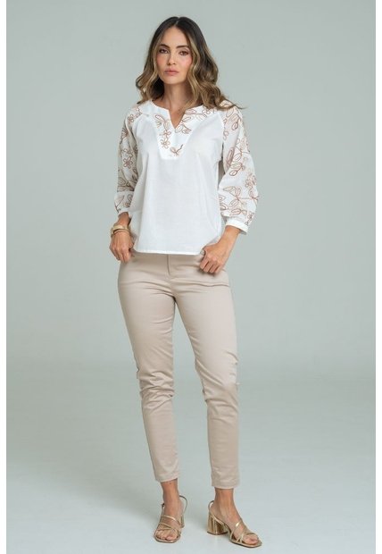 Blusa Carmesi Blanco Ragged Pf11113170