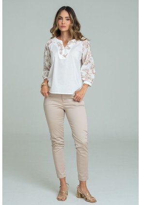 Blusa Carmesi Blanco Ragged Pf11113170