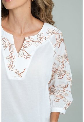 Blusa Carmesi Blanco Ragged Pf11113170