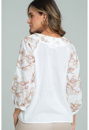 Blusa Carmesi Blanco Ragged Pf11113170
