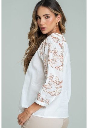 Blusa Carmesi Blanco Ragged Pf11113170