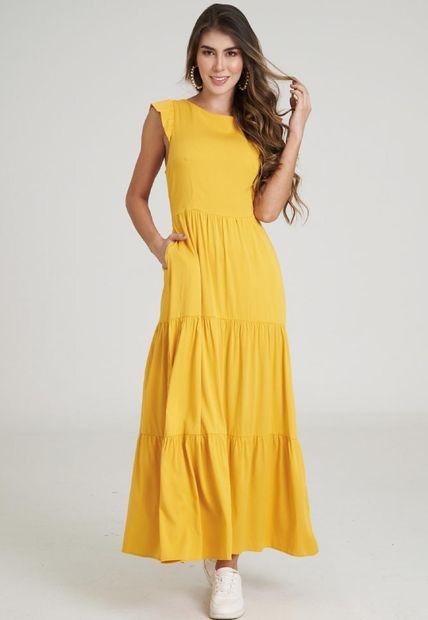 Vestido Manantial Amarillo Ragged Pf11511074