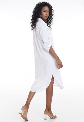 Vestido Lino Blanco Ragged Pf11511075