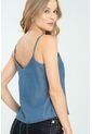 Blusa Tiras Tencel Azul Ragged Pf21110007 de Ragged