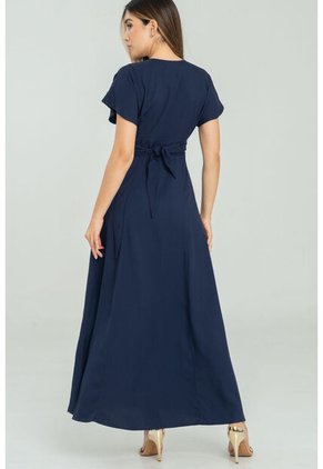 Vestido Largo Fawn Azul Ragged Pf11511376