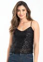 Top Tiras Lentejuela Negro Ragged Pf12120366 de Ragged