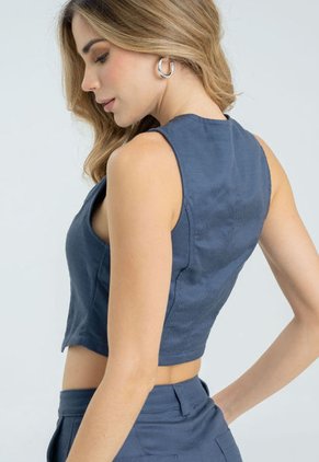 Chaleco Elie Azul Ragged Pf21150002