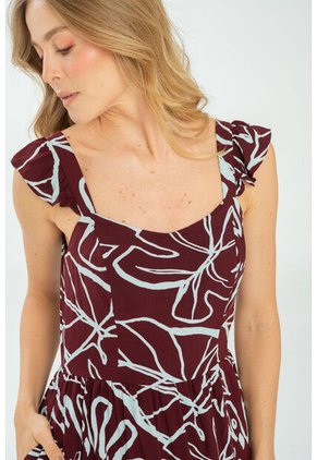 Vestido Largo Khamvar Rojo Ragged Pf11511407