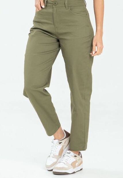 Pantalon Mom Cinco Bolsillos Verde Ragged Pf17310011