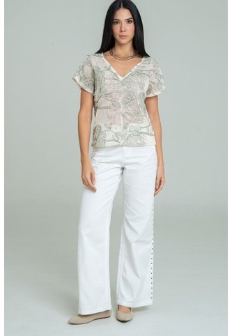 Jeans Atlantic Taches Blanco Ragged Pf21350083 Ragged