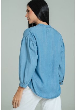 Blusa Velino Manga Recogida Azul Ragged Pf21110024