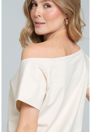 Camiseta Escote Barco Beige Ragged Pf21120123