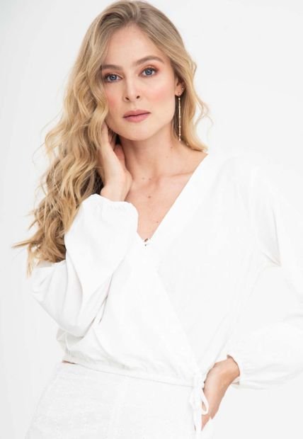 Blusa Margaritas Blanco Ragged Pf11112399