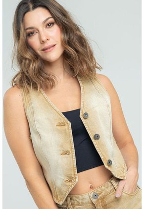 Chaleco Marsella Beige Ragged Pf21150003