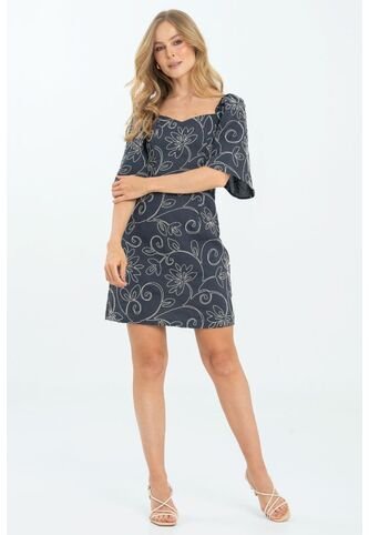 Vestido Corto Praia Azul Ragged Pf11511373 Ragged