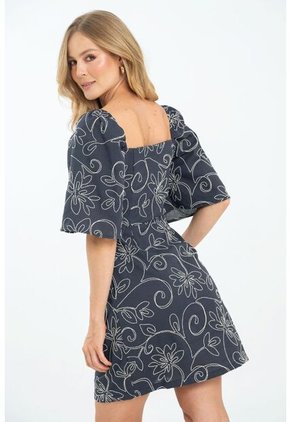 Vestido Corto Praia Azul Ragged Pf11511373