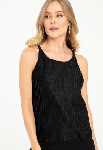 Top Brillo Plisado Negro Ragged Pf12120188 Ragged