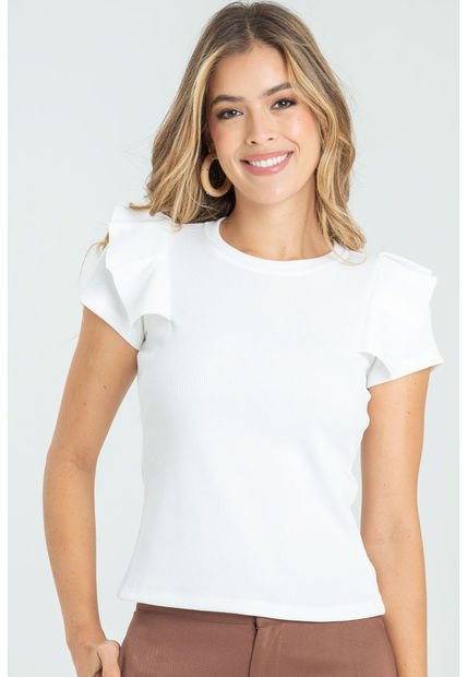 Top Rib Luna Blanco Ragged Pf11121120