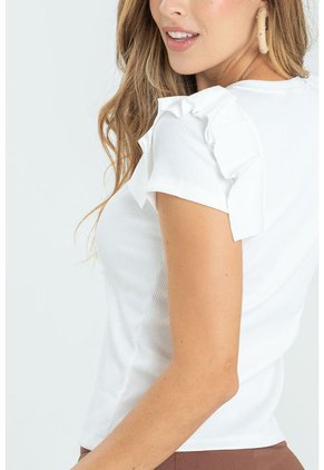Top Rib Luna Blanco Ragged Pf11121120