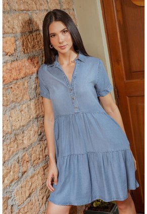 Vestido Faroles Azul Ragged Pf21510005