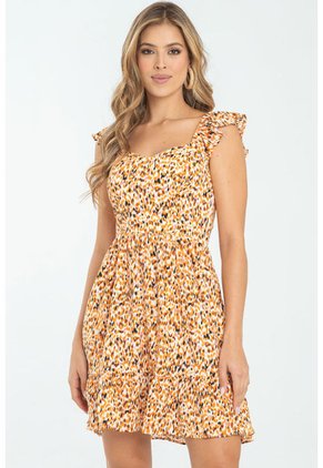 Vestido Corto Evaline Beige Ragged Pf11511334