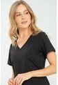 Camiseta Escote V Negro Ragged Pf21120082 de Ragged