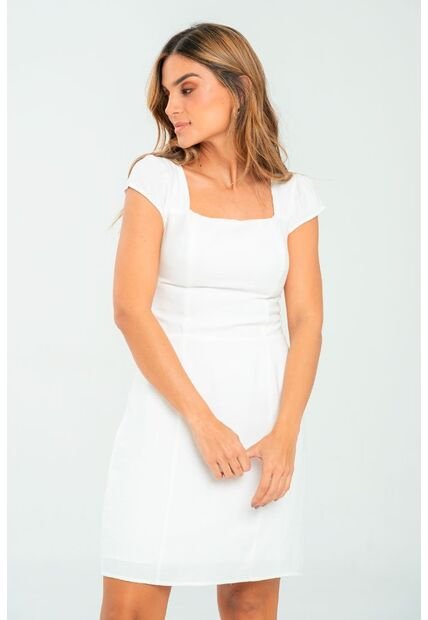 Vestido Corto Splendid Blanco Ragged Pf11511408