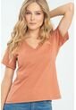 Camiseta Escote V Rosa Ragged Pf21120082 de Ragged