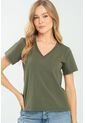 Camiseta Escote V Verde Ragged Pf21120082 de Ragged