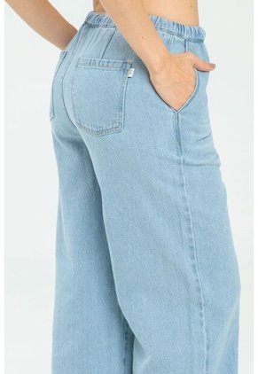 Jeans Wide Leg Jareta Azul Ragged Pf17350002