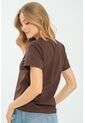 Camiseta Escote V Café Ragged Pf21120082 de Ragged