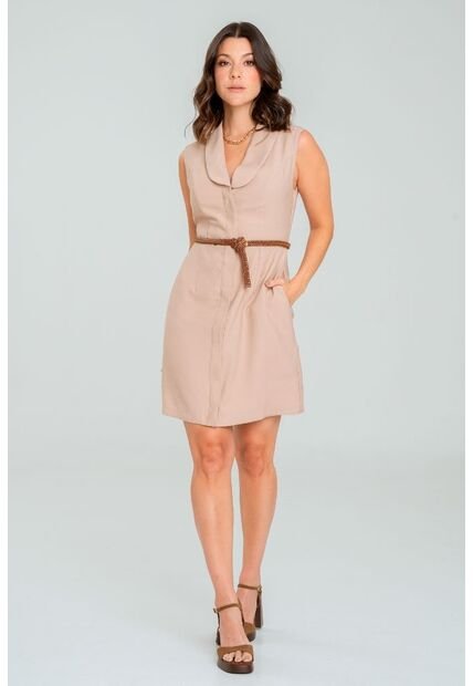 Vestido Corto Niccola Beige Ragged Pf11511419