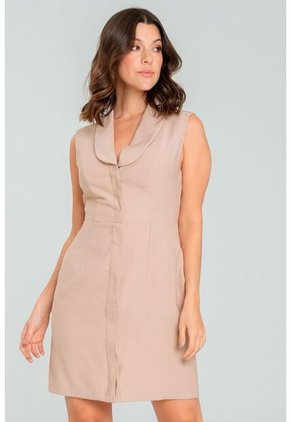 Vestido Corto Niccola Beige Ragged Pf11511419