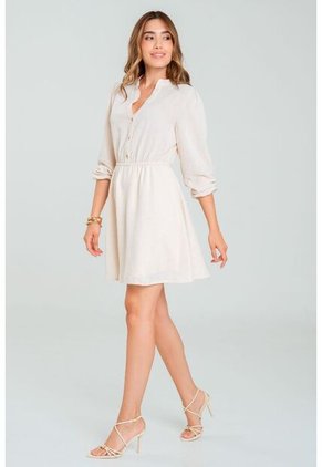 Vestido Summer Beige Ragged Pf11511406