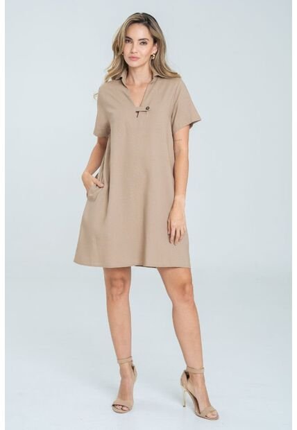 Vestido Pollen Beige Ragged Pf11511422