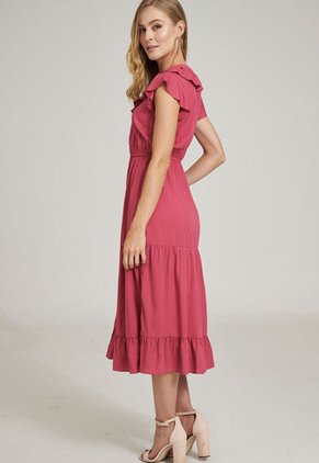 Vestido Midi Bonete Rojo Ragged Pf12510354