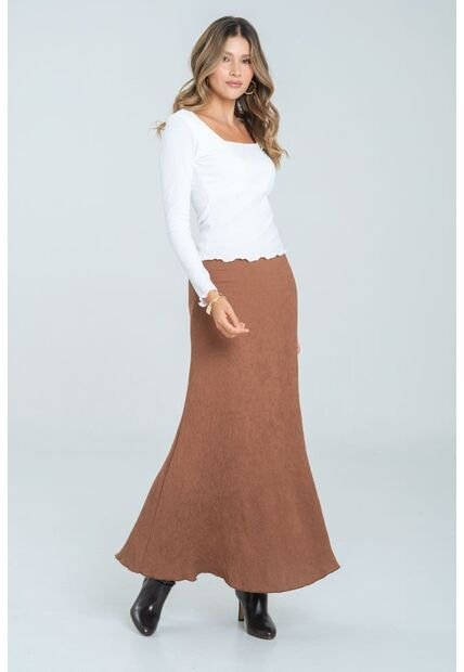 Falda Plisada Dafne Café Ragged Pf12320190