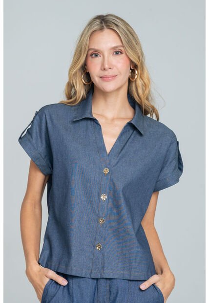 Camisa Pespunte Burdeos Azul Ragged Pf21110022